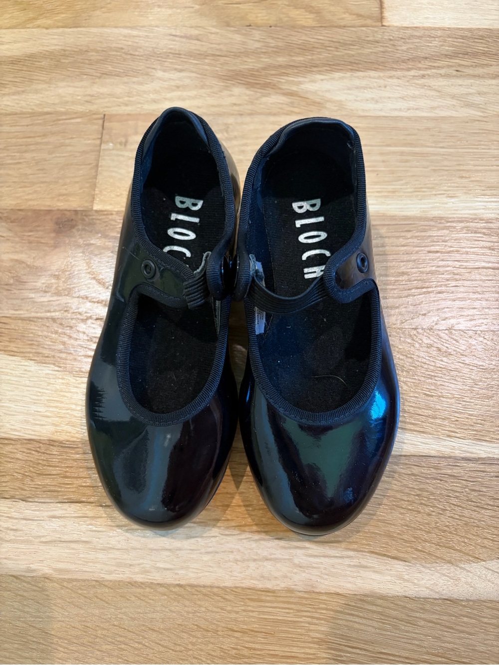 Girls Bloch Annie Tyette Tap Shoes Black Patent 8.5T